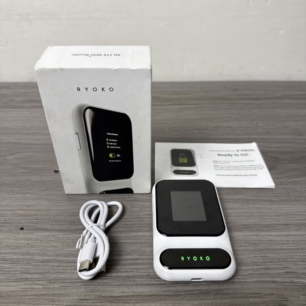 Muama Ryoko Pro 4G LTE Portable Pocket WiFi Router White USB-C 5060694461759